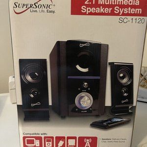 New Supersonic SC-1120 2.1 MultiMedia Speaker System, MP3, CPU, USB, Brand New